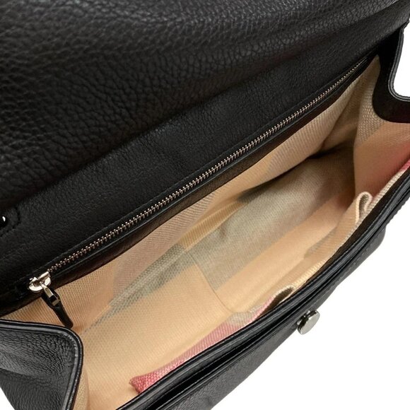 GUCCI Bamboo Daily 370826 Black Leather Shoulder Bag - Picture 7 of 15